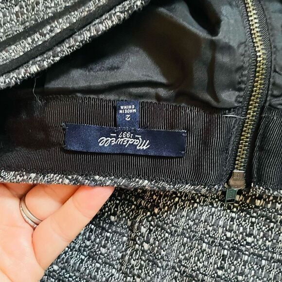 MADEWELL | black tweed textured mini peplum lined skirt 2 - Picture 4 of 7